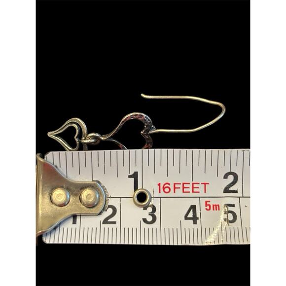 Silpada 925 Sterling Silver Spread Love Double Heart Dangle Vtg Earrings W1765 - Picture 3 of 3